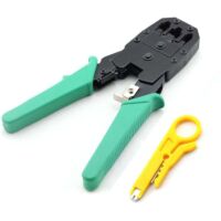Pinza crimpatrice di rete, spelafili, crimpatrice per connettori RJ11, RJ12, RJ45, per cavi di rete e telefonici, utensili manuali per crimpatura Ethernet