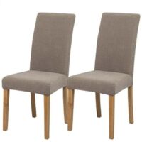 Confezione da 2 coprisedie per sala da pranzo, coprisedie elasticizzati in jacquard per cucina, coprisedie protettivi rimovibili e lavabili per casa, ristorante e banchetti (cachi)