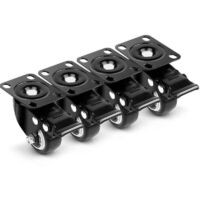 Set di 4 ruote per mobili resistenti da 40 mm con 4 freni e viti per mobili, trasporto, tavoli e armadietti