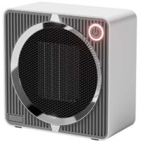 Riscaldatore elettrico per ambienti, piccolo riscaldatore da tavolo in ceramica PTC, protezione da surriscaldamento e ribaltamento, mini riscaldatore personale per uffici, campeggio, bianco