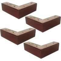 Set di 4 gambe per mobili in legno massello a forma di L, gambe di ricambio per mobili da comodino e tavolino da tè (senza viti)