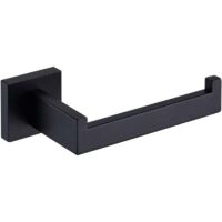 Porta carta igienica, dispenser e gancio da parete in acciaio inox nero opaco per bagno e cucina
