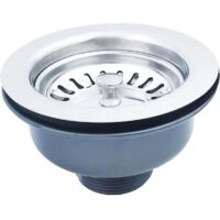 Piletta lavello in acciaio inox senza troppopieno ø 114 mm 1½", acciaio inox + ABS, piletta + cestello