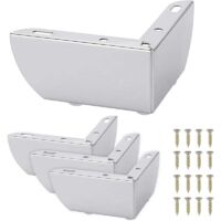 Confezione da 4 gambe in metallo per divani da 5,5 cm, gambe per mobili, gambe per tavoli, gambe solide per divani moderni, per la sostituzione fai da te (argento)