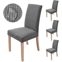 -6 pezzi Coprisedia elasticizzati per sala da pranzo Coprisedia proteggi sedia grigio