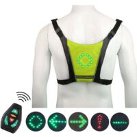 Gilet lampeggiante a LED, gilet da corsa, luce di segnalazione a LED, clip riflettente per zaino, clip per zaino da equitazione ricaricabile tramite USB con telecomando