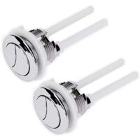 Confezione da 2 pulsanti di scarico standard per WC da 38 mm con quattro aste, pulsante di scarico doppio e accessori di ricambio (argento)