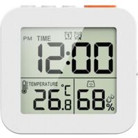 Orologio digitale da bagno, timer per doccia, igrometro termometro, orologio da parete, timer per doccia impermeabile, bianco