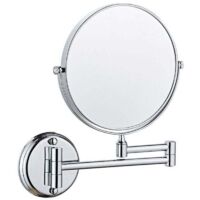 - Specchio da trucco pieghevole telescopico ingranditore per il bagno - 8 pollici 10x telescopico - Argento bianco