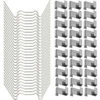 100 pezzi di clip in acciaio inossidabile per vetro (50 pezzi di clip in filo metallico per vetro e 50 pezzi di clip in vetro a Z)