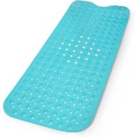 Tappetino da bagno - Tappetino da bagno antiscivolo di qualità con ventose potenti - Design elegante e resistente per vasca da bagno - Lavabile in lavatrice, senza BPA (blu)