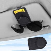 Clip per occhiali da auto, contenitore magnetico multifunzionale in pelle per auto, clip per montatura di occhiali da sole, clip per accessorio parasole per auto