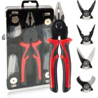 Set di pinze intercambiabili multifunzione 5 in 1 con spelafili, crimpatrice, tagliacavi, forbici da elettricista, pinze di montaggio per fai da te e casa