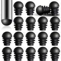 24 pezzi di tappi terminali rotondi con inserti per tubi in plastica da 16 mm di diametro esterno, tappi terminali per gambe di sedie, protezioni per tappi in plastica per tubi