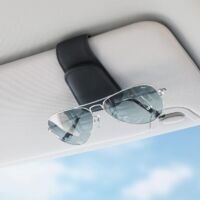 Porte-lunettes magnétique avec pare-soleil pour voiture, accessoire intérieur universel, compatible avec berlines, SUV, fourgonnettes et pick-ups - Noir