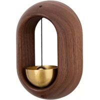 Une sonnette en bois avec carillon éolien et aimant, idéale pour les commerçants.