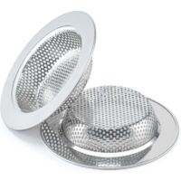 Lot de 2 crépines d'évier, adaptées à la plupart des paniers d'évier de cuisine, conception à double couche améliorée pour plus de sécurité (diamètre extérieur de 4,5 pouces).