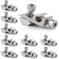 10 clips de mise à la terre photovoltaïques en aluminium, clips de fixation pour panneaux solaires, rondelles de mise à la terre pour panneaux solaires, kits de support photovoltaïques, bornes de mise