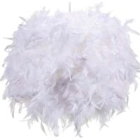 Abat-jour en plumes blanches de 30 cm, suspension, abat-jour pour lampe de table, abat-jour pour lampadaire, abat-jour en plumes douces pour salon
