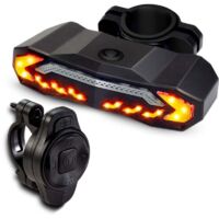 Clignotants et alarmes pour vélo avec support de montage, feu arrière télécommandé, 5 modes d'éclairage, chargement USB, étanche, ultra lumineux, luminosité maximale.