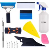 Kit d'application de film pour vitres de voiture en 9 pièces, outils d'installation de film pour vitres de voiture, raclette pour film pour vitres de voiture