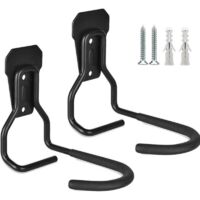 Ensemble de 2 supports à vélos muraux, crochets et fixations murales. Supports à vélos verticaux robustes, adaptés aux garages et aux maisons, conçus pour être solides et peu encombrants.