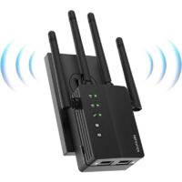 Leistungsstarker WLAN-Repeater, 1200 Mbit/s, leistungsstarker WLAN-Verstärker, 2,4 G, 5,8 G, 2 LAN-Ports, unterstützt WLAN-Reichweitenverstärker, WLAN-Repeater, kabelloser Extender mit Ethernet-Port,