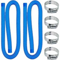 Manguera para piscina - 32 mm - Longitud: 150 cm - Azul - 2 mangueras - Para sistemas de filtración y agua salada