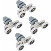 Juego de 4 ruedas para puerta de ducha, duraderas, dobles y deslizantes, para baño, de cristal (23 mm)
