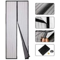 Puerta mosquitera magnética a medida, 100 x 210 cm (39 x 83 pulgadas), cierre automático, apta para mascotas, para puertas de pasillo, color negro.