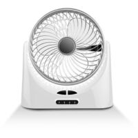 Kleiner Ventilator mit USB-Ladefunktion, leistungsstarker, leiser Ventilator für den Schreibtisch (Silbergrau x 1 Stück)