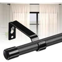 Ausziehbare Gardinenstange, 71–140 cm Gardinenstange, Gardinenschienen-Set mit verstellbaren Halterungen, Hochleistungsstahl – Stahl-Gardinenstange für Badezimmer, Schlafzimmer, Küche