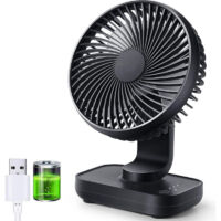 Wiederaufladbarer USB-Ventilator, 4000-mAh-Akku, kleiner, leistungsstarker Tischventilator, 4 Geschwindigkeiten, abnehmbarer tragbarer Mini-Ventilator – für Zuhause, Schlafzimmer, Büro, im Freien