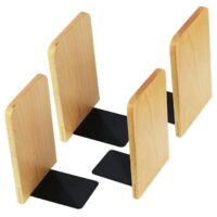 4er-Pack Buchstützen aus Holz, rutschfeste Eck-Buchstützen für Zuhause, Büro, Schule, Bibliothek, rutschfester Buchhalter