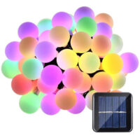 FlkwoH Solar-Lichterkette für draußen, 11 m, 60 LEDs, Solar-Lichterkette, IP65, wasserdicht, mit 8 Modi, Solar-Lichterkette für draußen und drinnen, Halloween-Dekoration, Garten, Weihnachten, Party