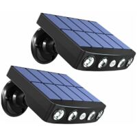 Solarleuchten für den Außenbereich mit Bewegungsmelder, wasserdichte Solarleuchten für den Außenbereich, kabellose Wandleuchte für den Garten, 2er-Pack