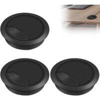 3er-Pack Schreibtischdurchführungen, Schreibtisch-Kabeldurchführungen, 60 mm Schreibtisch-Kabelabdeckung, Computer-Schreibtisch-Kabellochabdeckung, Kabel-Organizer für Zuhause und Büro (schwarz)