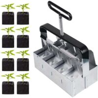 Bloqueur De Sol Bloqueur Terre Manuel Jardinage - 4 Blocs 5,1cm - Fer Galvanisé - Semis Repiquage - Ergonomique Blocs Terre Repiquage