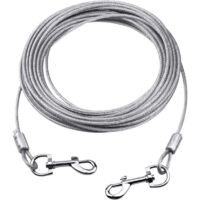Câble d'Attache pour Chien Jusqu'à 80 kg – 10 m Blanc pour Toutes Tailles