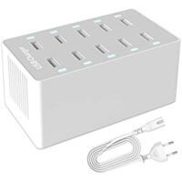 Station de Charge USB, hub Chargeur USB de 50 W à 10 Ports, Chargeur USB multiport avec Smart Detect, Compatible avec iPhone, Galaxy, Tablette iPad et Autres appareils de Charge USB