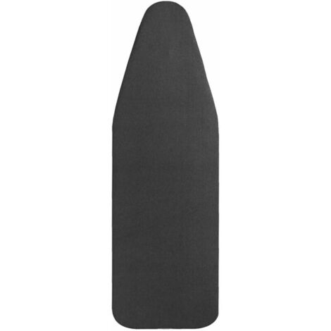 Bügelbrettbezug 148 x 55 cm, extra großer Bügelbrettbezug mit Oberseite aus 100 % Baumwolle und dicker Polsterung, einfach anzubringen und feuerfest (XXL, Schwarz), DEBUNS