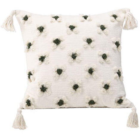 Housse de coussin avec pompoms Millie 45x45 cm (1/4)