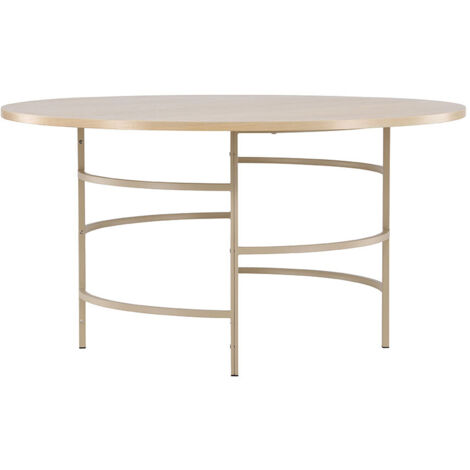 Table à manger 6 personnes ronde en bois et métal - Bois clair - Copenhagen (1/5)