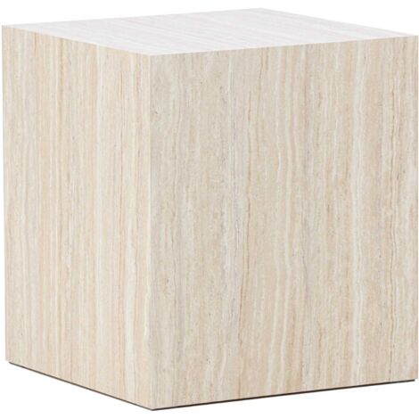 Table d'appoint en MDF effet travertine York 40 x 40 x 45 cm (1/4)