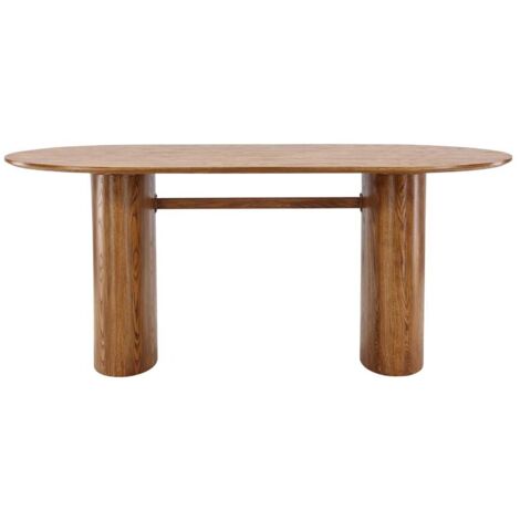 Ebuy24 – Table de salle à manger ovale en MDF – Design moderne – Couleur bois naturel – Structure robuste – 6 places – 180x90cm (1/5)