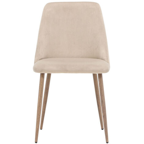Lot de 2 chaises en velours et métal - Beige - Night (1/5)