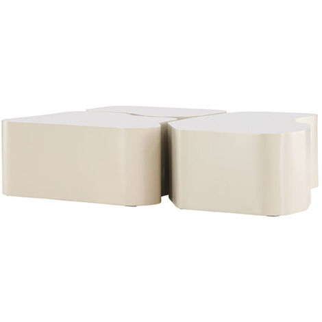 Table basse organique en bois 92x70cm - Beige - NORDLAND (1/5)