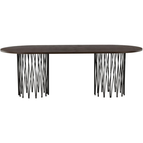 Stone table de salle à manger 100x220cm noir, marron. (1/5)