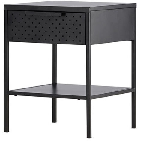 Table de chevet en acier Sacramento Noir (1/5)