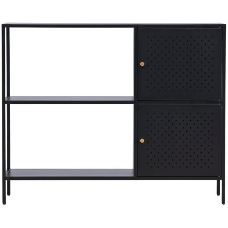 Buffet 2 portes en métal L100cm - Noir - Salta (1/10)